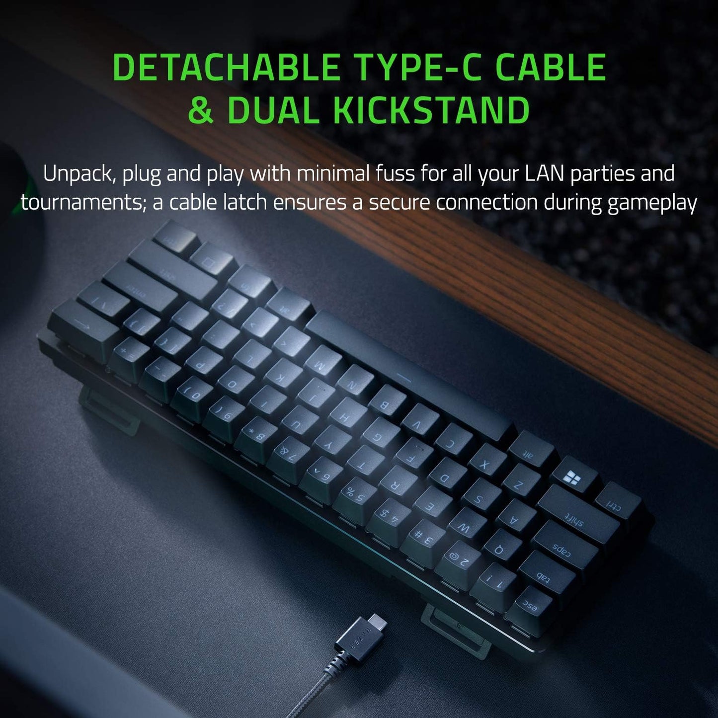 Huntsman Mini 60% Gaming Keyboard: Fast Keyboard Switches - Linear Optical Switches - Chroma RGB Lighting - PBT Keycaps - Onboard Memory - Snap Tap - Black