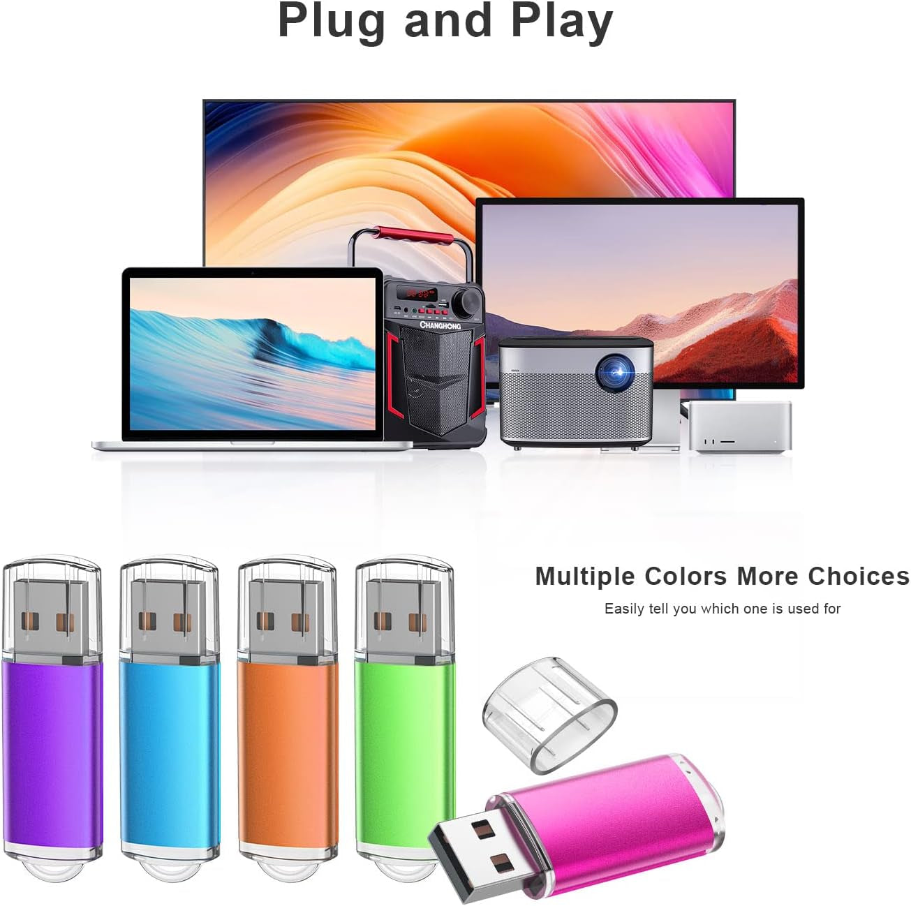 32GB Flash Drive USB 2.0 Flash Memory Stick Drive 10 Pack 32 GB USB Flash Drives Thumb Drive 32G Gig USB Drives Pen Drive Jump Drive, Mixed Colors